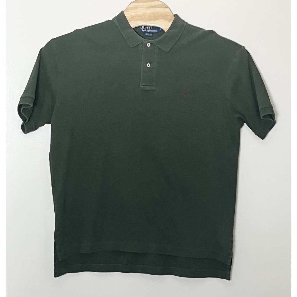 Vintage Polo Ralph Lauren Polo Shirt Men's Large Green Preppy 90s Academia Fall